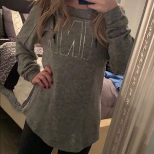 PINK hoodie with cut-out back